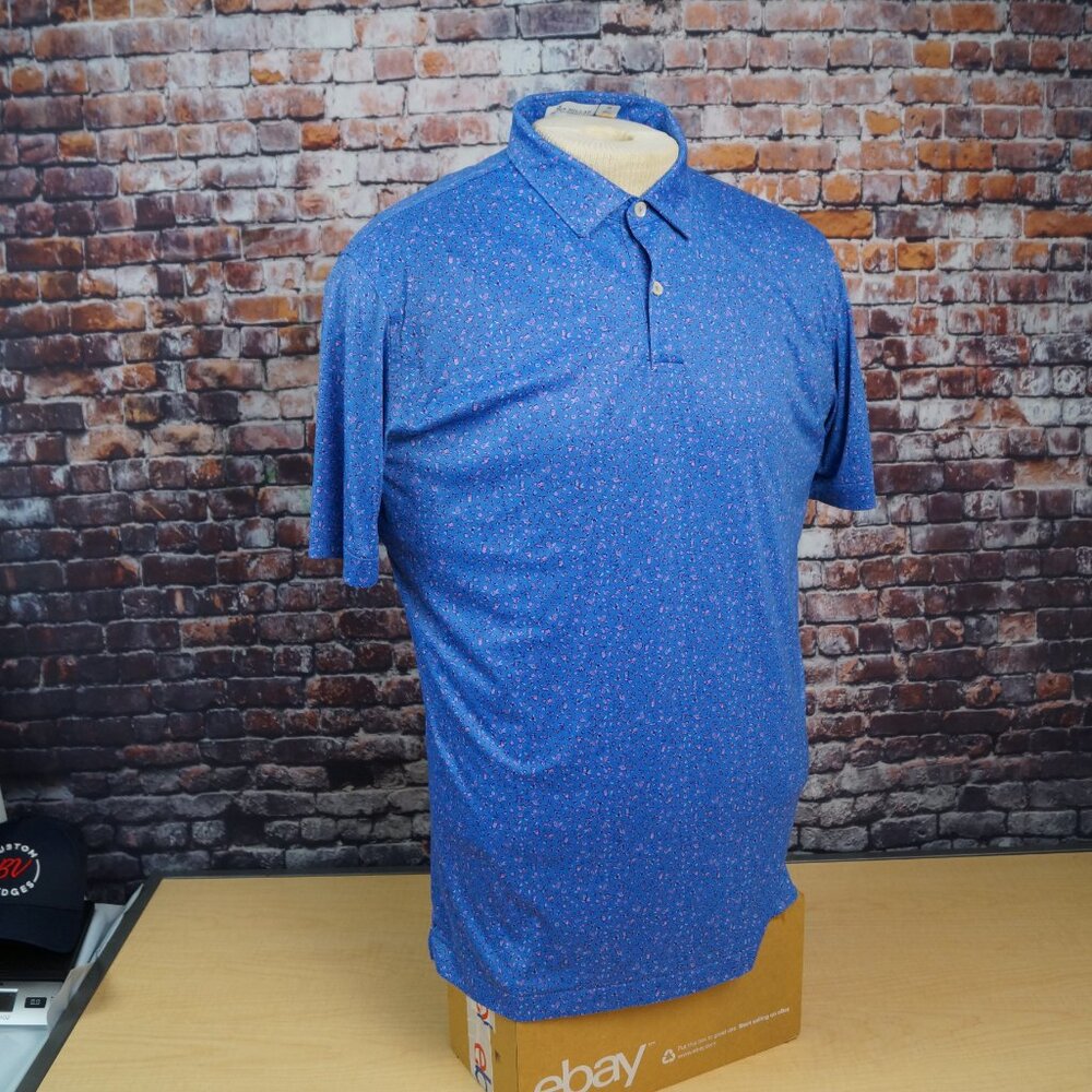Peter Millar Featherweight Golf Shirt PGA National Cocktail Print Mens M Medium